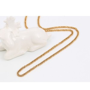 Klasiska pinuma ķēdīte ar zelta pārklājumu 14 karāti, garums 60 cm * 2,5mm